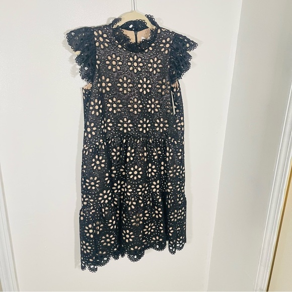 NWT Sea New York Shelby Dress Black Sequin Eyelet Clubbing Wedding Date Size 4 - Picture 6 of 11